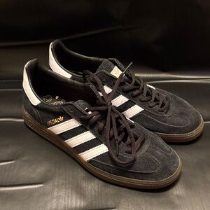 Adidas Men's Black and White Suede Sneakers